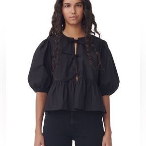 Ganni Tie Front Blouse - Size 34